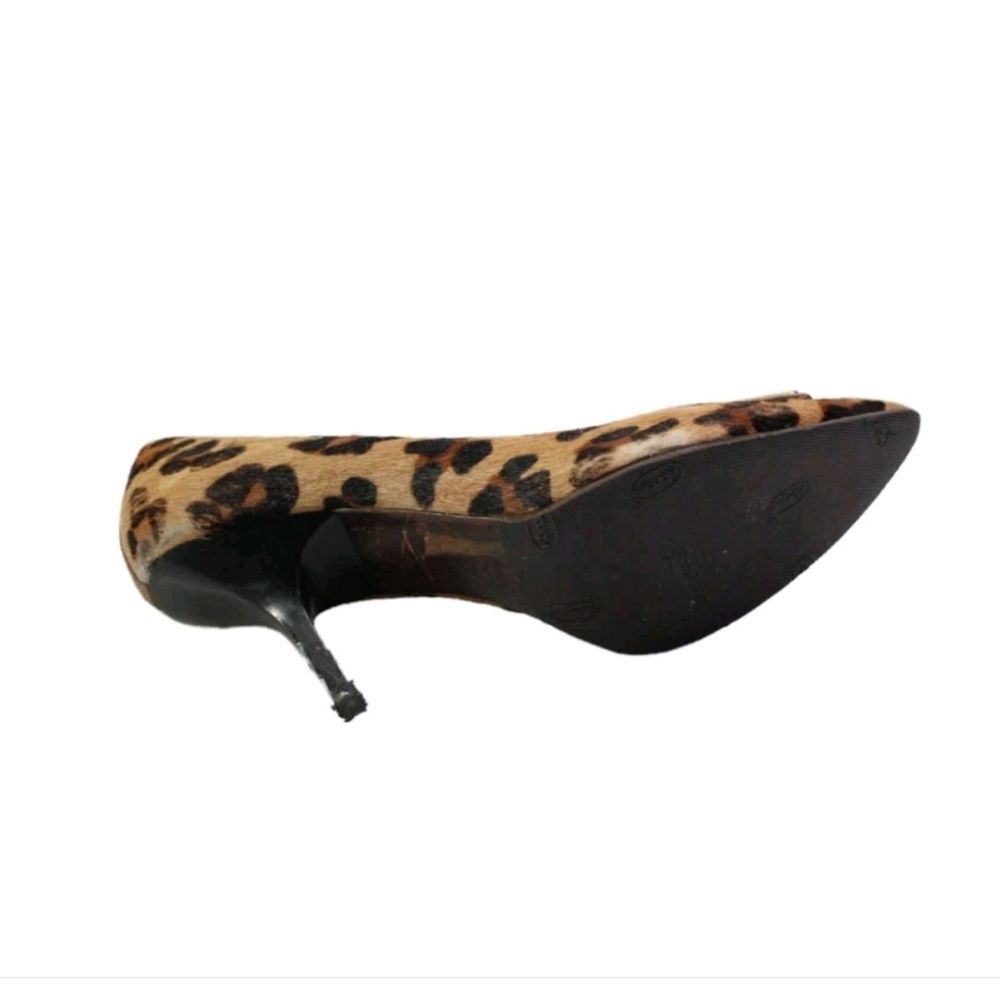 Tory Burch Designer Celina Leopard Animal Print Heels Pump Gold Logo 7 - Picture 8 of 11